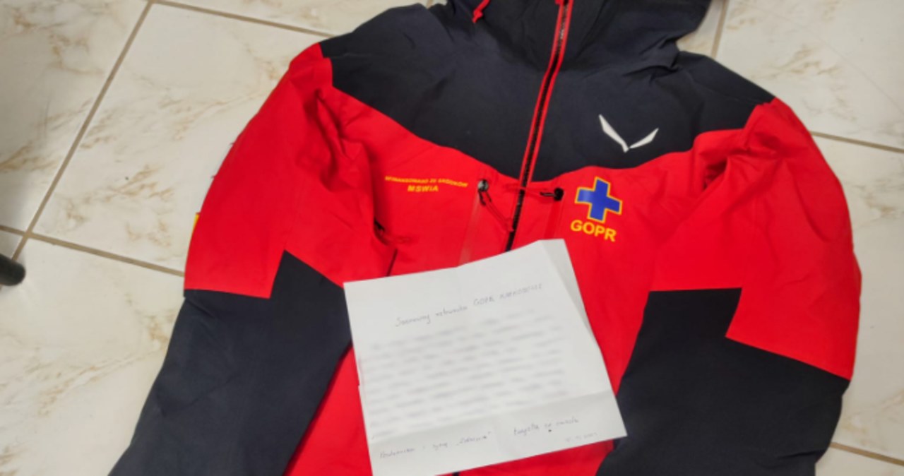 GOPR odzyskał skradzioną kurtkę. Turysta przeprasza