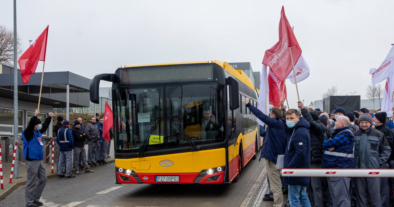 Strajk w fabryce autobusów Solaris w Bolechowie