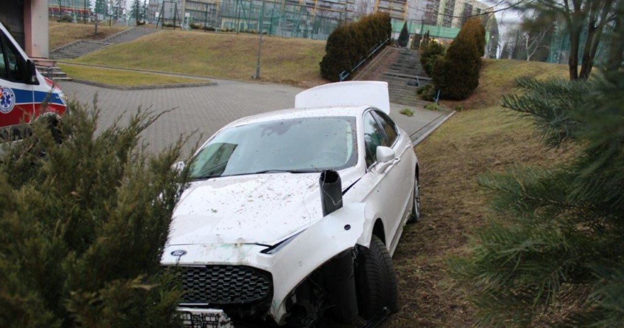 Tarnów: Straciła panowanie nad pojazdem i wjechała na teren szkoły
