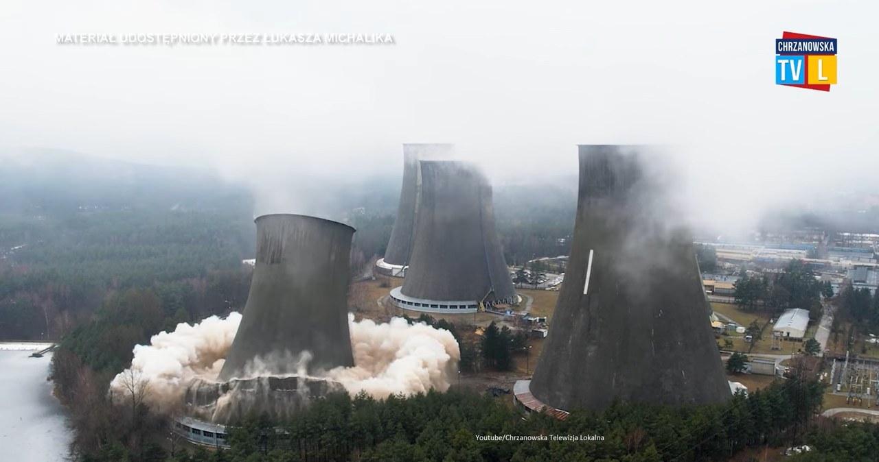 „Spektakularny efekt”. 90-metrowy gigant runął w kilkanaście sekund [FILM]