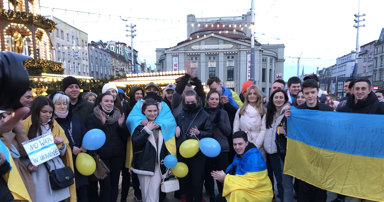 Odbiera się nam wolność! Obywatele Ukrainy zebrali się na rynku w Katowicach