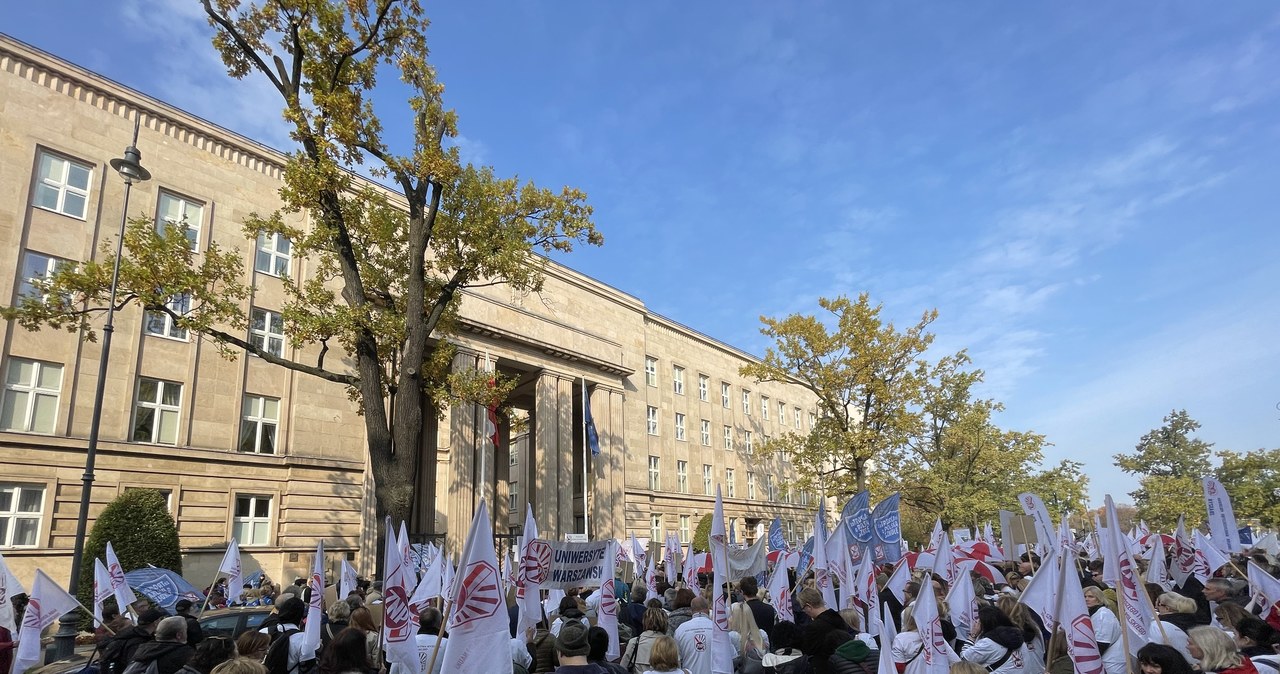 „W walce o przyszłość edukacji”. W Warszawie odbył się protest ZNP