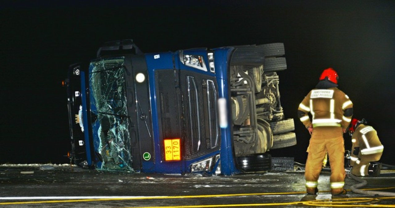 Wypadek cysterny koło Krosna. Jedna osoba ranna