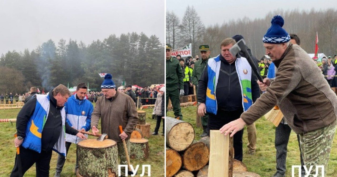 Łukaszenka znów rąbie drewno. „Niech Polacy wiedzą, że jesteśmy dobrymi ludźmi”