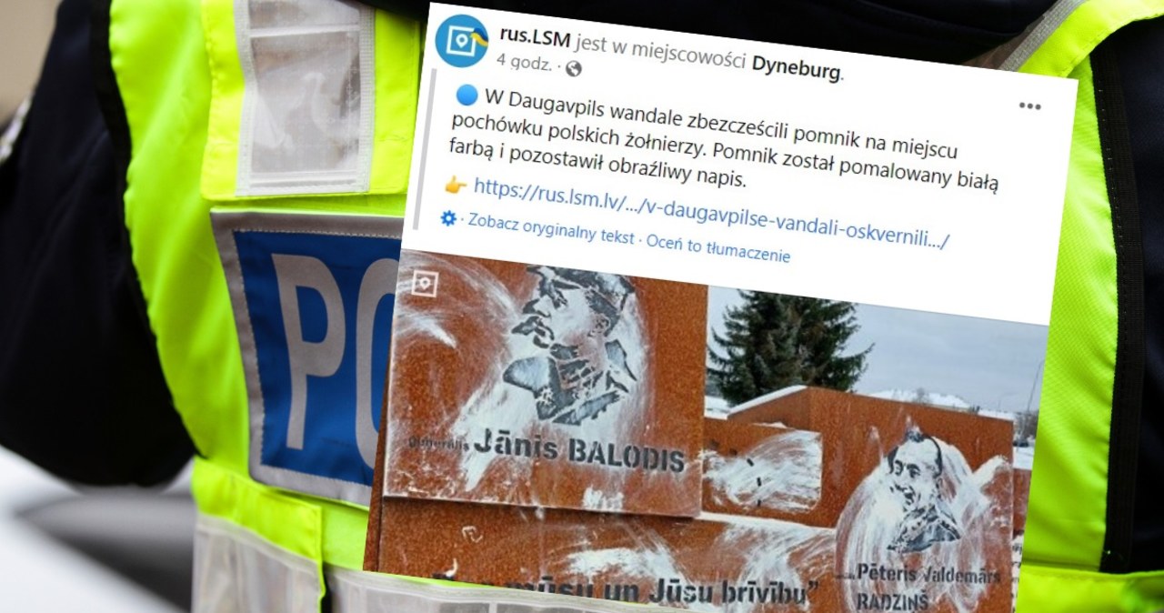 Media: Zbezczeszczono pomnik polskich i łotewskich dowódców w Dyneburgu