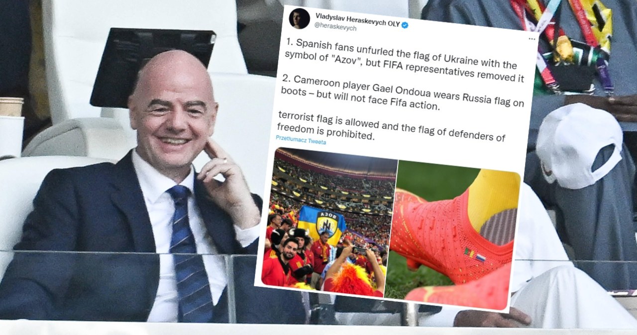 FIFA usunęła ukraińską flagę z trybun. „Co za wstyd”