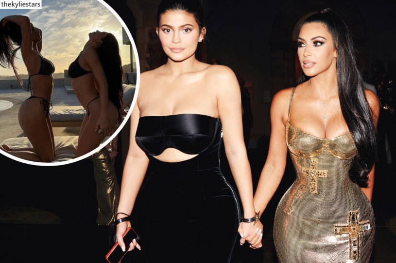 Kylie Jenner i Kim Kardashian niczym bliźniaczki. Zdjęcia w bikini zrobiły furorę