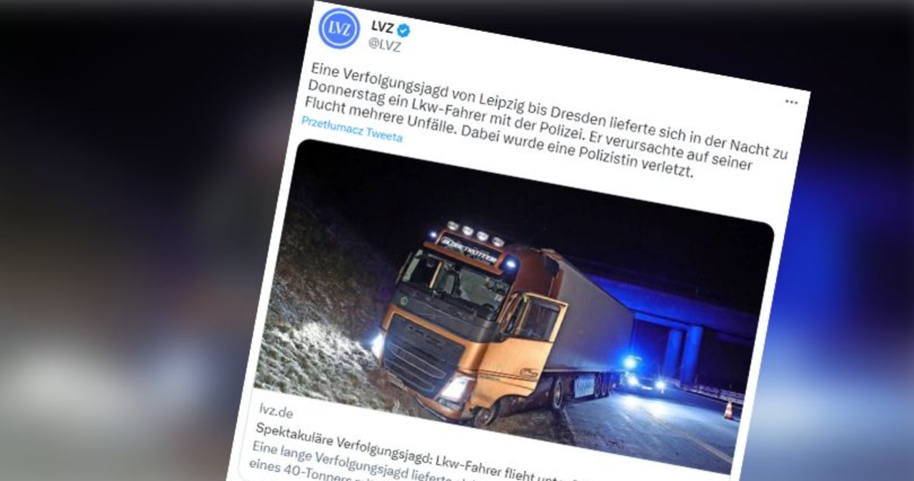Pędził autostradą tirem pełnym truskawek. Policja ścigała go 100 km