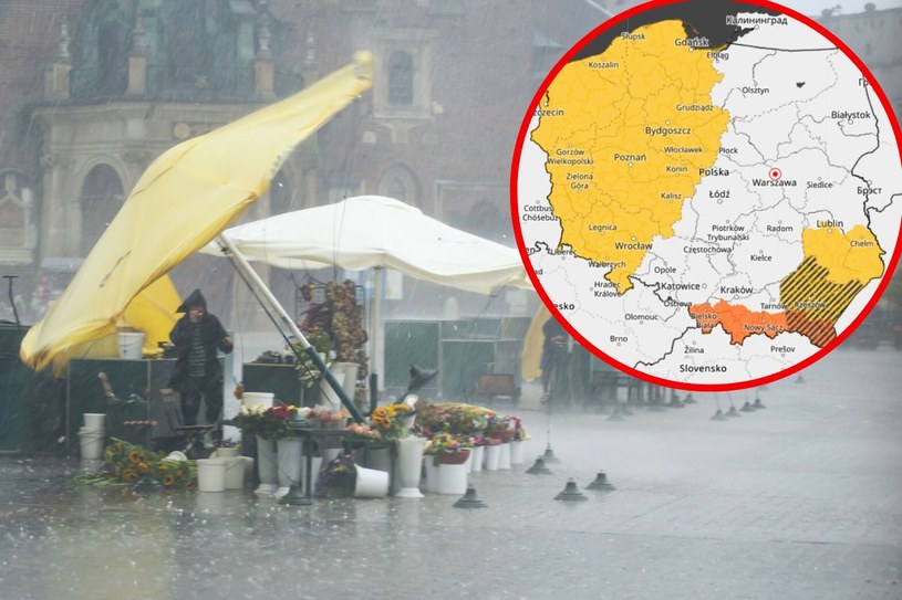 Cyklon Flurin rozszalał się nad Polską. Nadchodzi załamanie pogody. IMGW:  Porywy wiatru mogą osiągać prędkość do 100 km/h