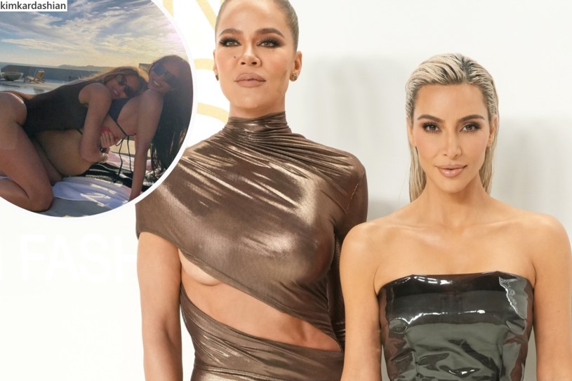 Kim i Khloe Kardashian prężą się nad basenem. Co za ciała!
