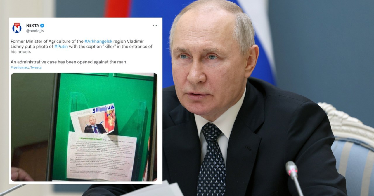 Powiesił zdjęcie Putina z napisem „morderca”. Rosyjski polityk zatrzymany