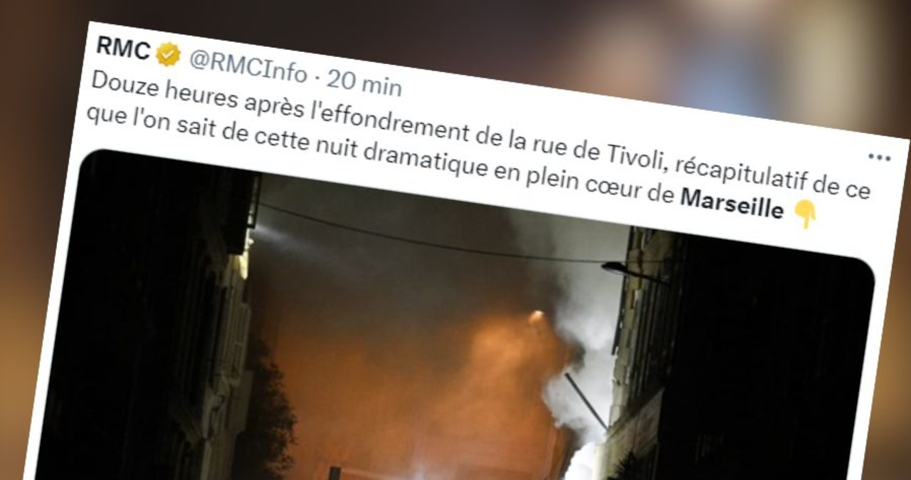 Zawaliły się dwie kamienice w Marsylii. Pod gruzami nawet 10 osób