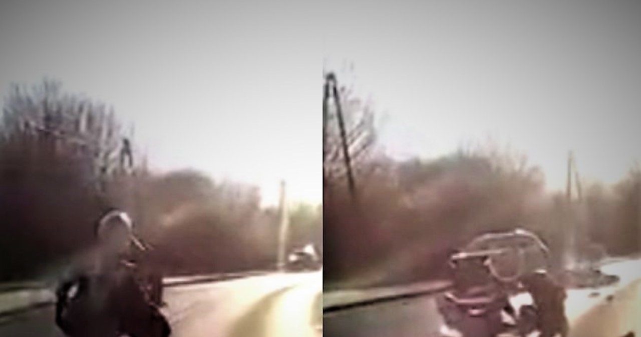 Brawurowa jazda motocyklem na tylnym kole zakończyła się kraksą