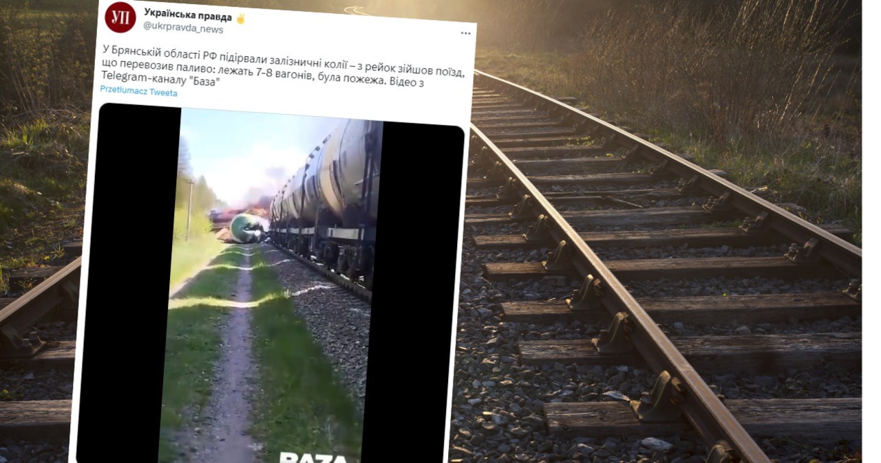 Rosja: Przy granicy z Ukrainą wykoleił się pociąg z paliwem. Wysadzono tory?