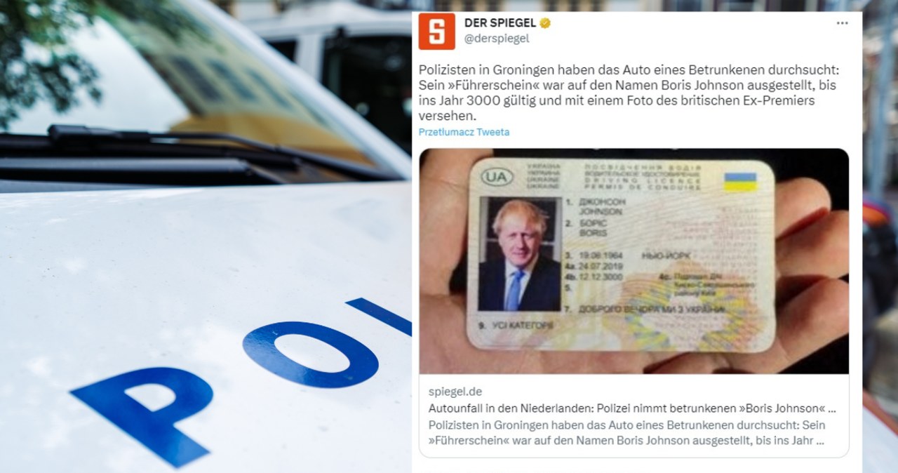 Miał prawo jazdy z danymi i zdjęciem Borisa Johnsona. Był pijany, spowodował kolizję