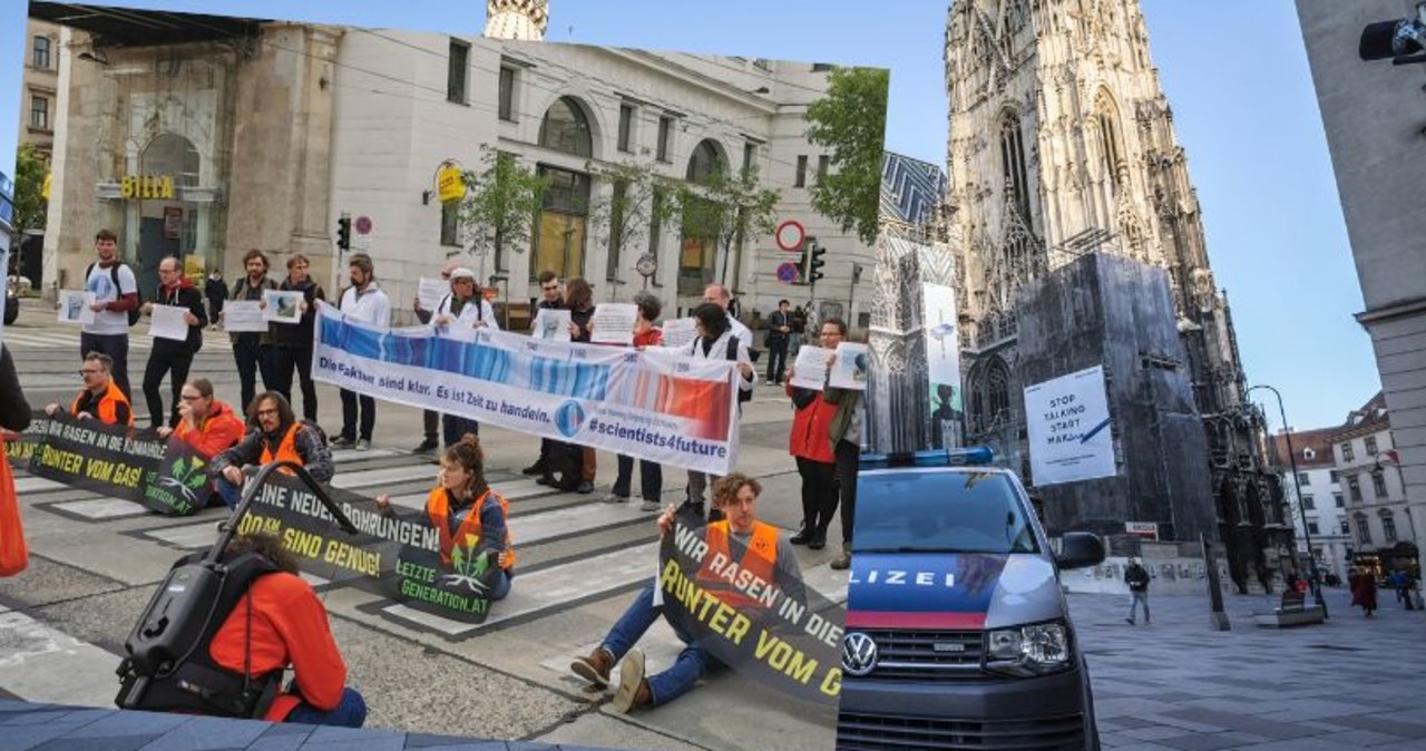 Aktywiści klimatyczni zapowiadają falę protestów. Zablokowali ulice Wiednia