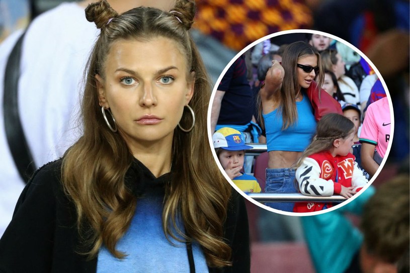 Anna Lewandowska kibicuje w obcisłym topie. Pokazała płaski brzuch