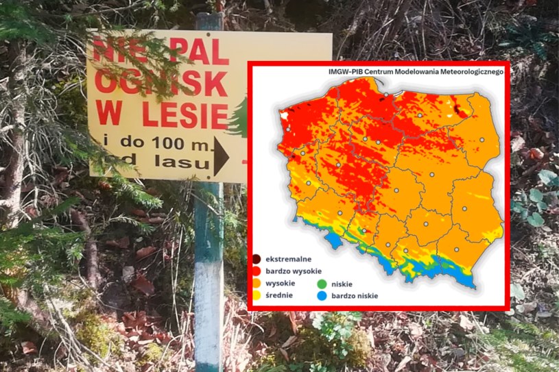 Zagrożenie pożarowe w Polsce. Wiele regionów w czerwonej strefie