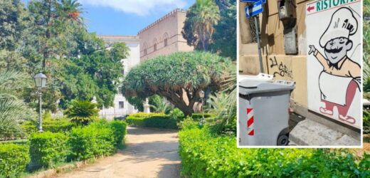 Tak zanieczyszczonego miasta nie widziałam. Wejście do restauracji obok śmietnika. Piękne, ale brudne Palermo