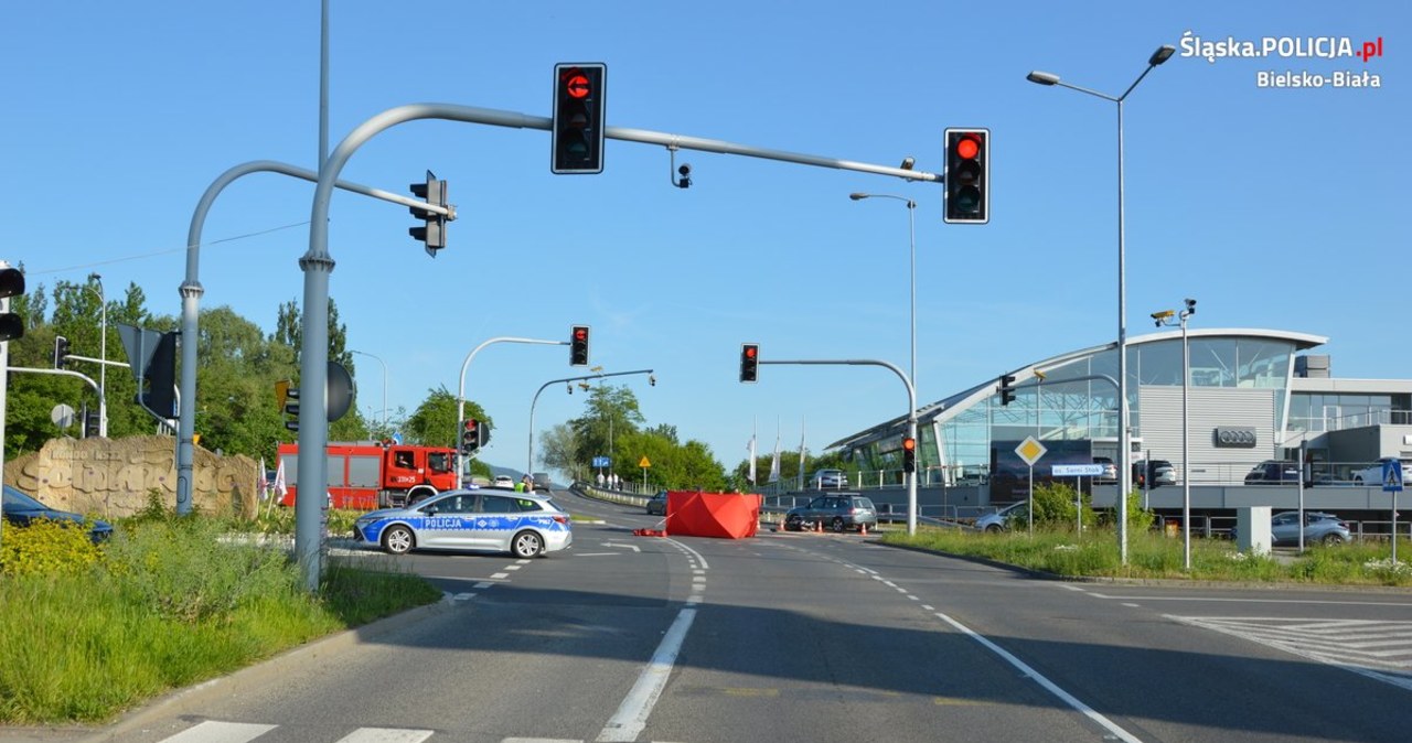 Wypadek motocyklisty w Bielsku-Białej. Nie żyje 32-letni mężczyzna