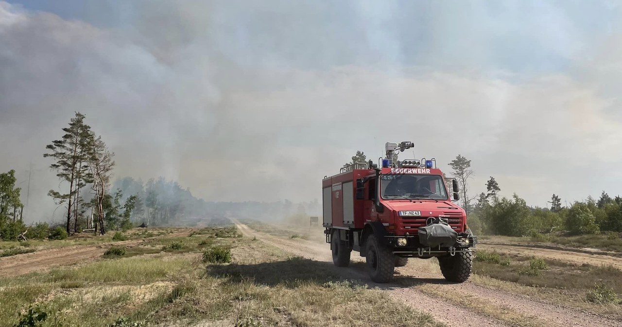 Duży pożar lasu w Niemczech. Ogień objął poligon z materiałami wybuchowymi