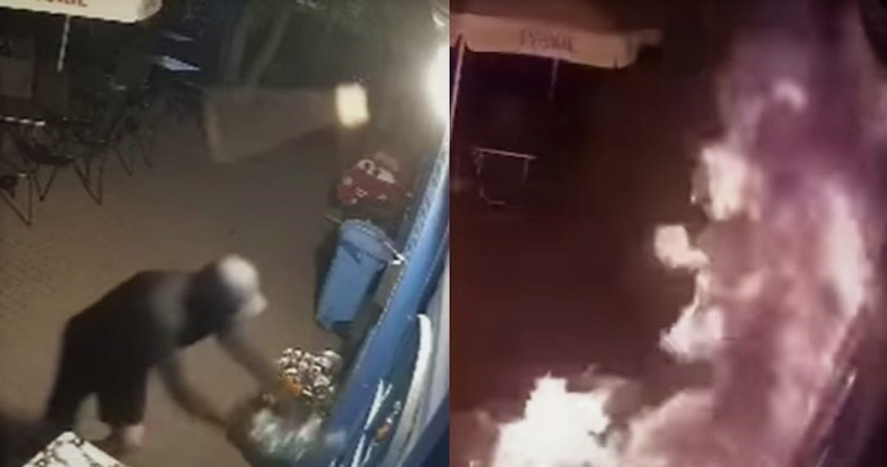 Podpalacz nagrany na monitoringu. Sprawcę pożaru szuka policja