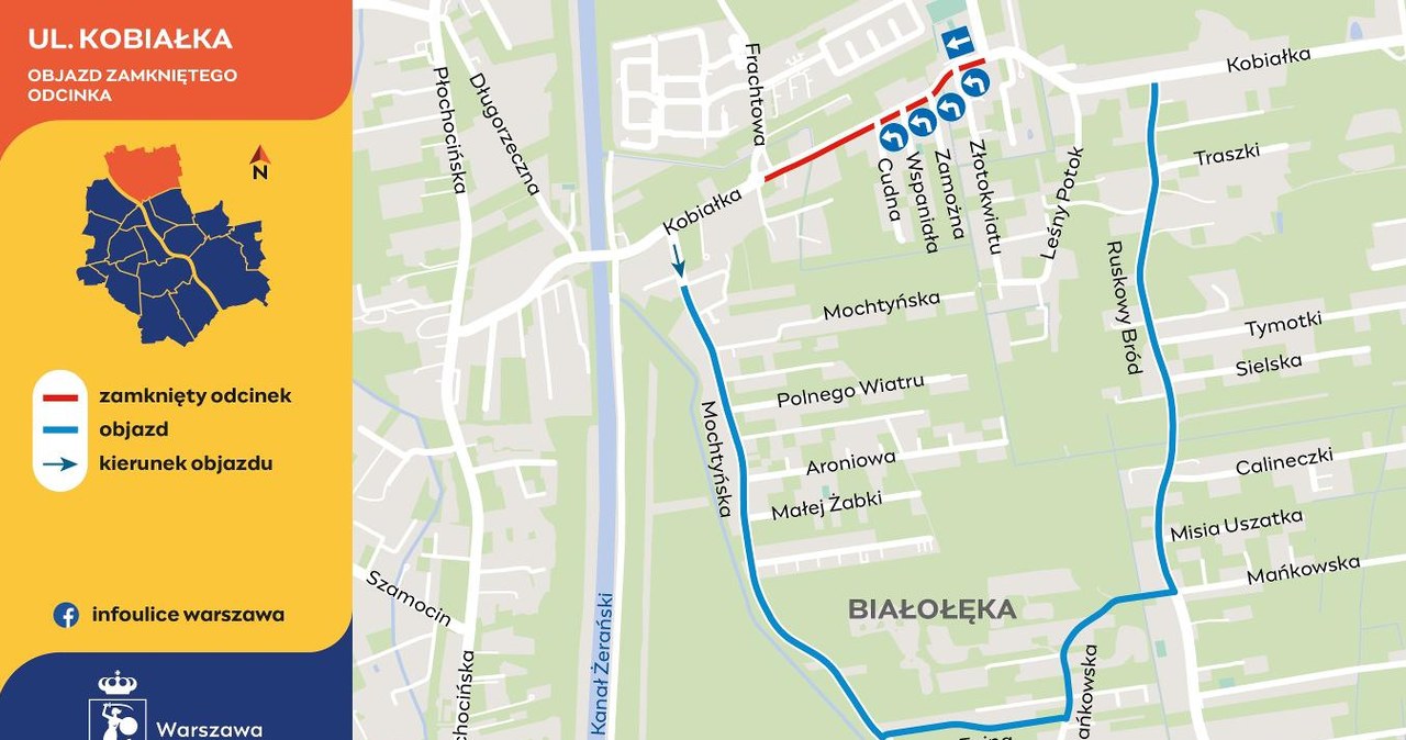 W środę zmiany tras autobusów na warszawskiej Białołęce