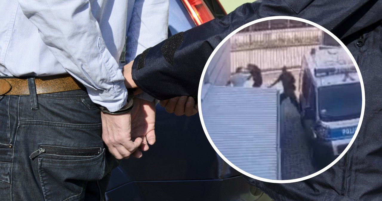 Pobił policjantów i uciekł z konwoju. Trwa obława [NAGRANIE]