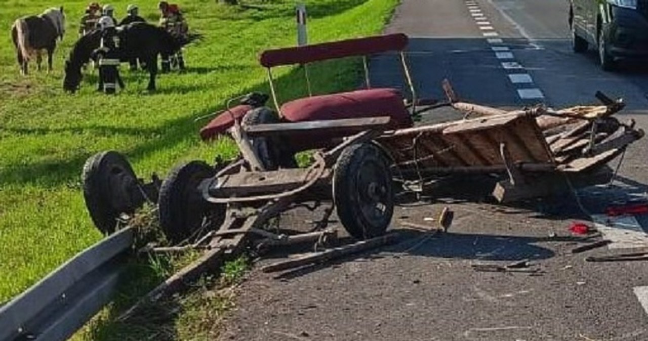 Samochód wjechał w furmankę koło Zamościa. Dwie osoby w szpitalu