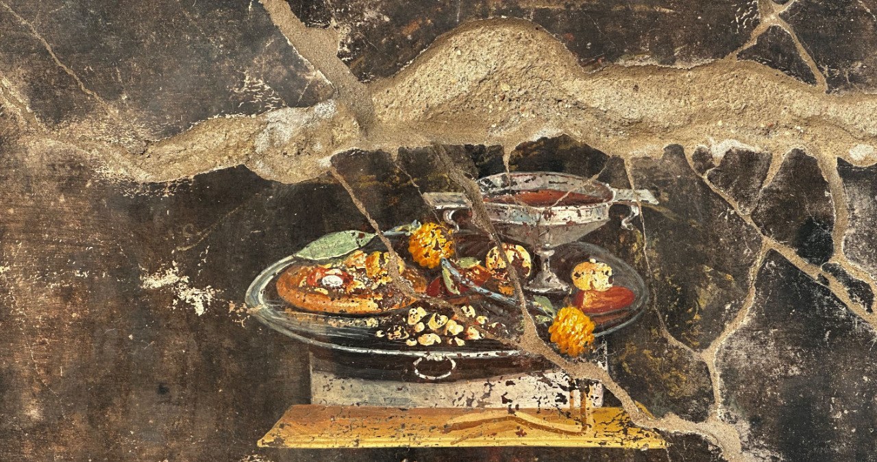 „Antyczna pizza” na fresku w Pompejach