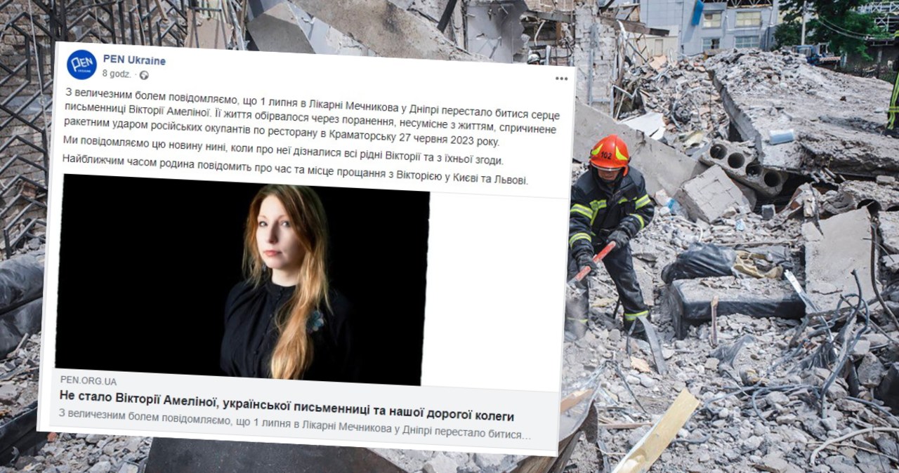 Wiktoria Amelina nie żyje. Pisarka została ranna w rosyjskim ostrzale