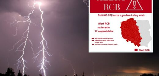 Nad Polskę nadciągają burze z gradem. Alert RCB dla 12 województw