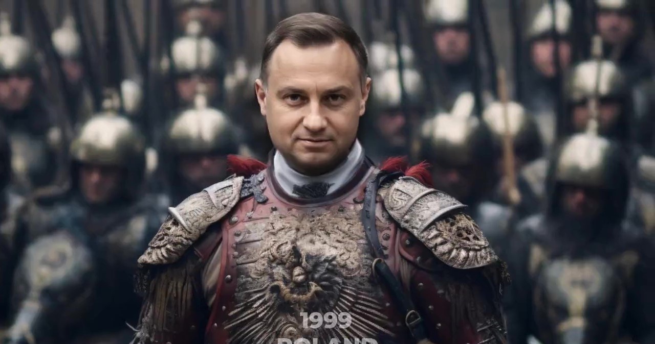 ​Duda w zbroi, Macron w mundurze Napoleona. Film podbija sieć