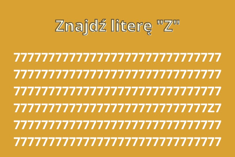 Znajdź na obrazku literę „Z”. Tylko kilka procent osób umie dostrzec ten szczegół w 5 sekund