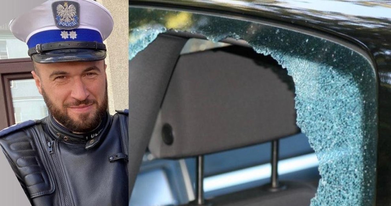 Policjant wybił szybę samochodu i uratował psa