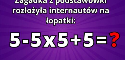 Większość dorosłych poległo na tej zagadce z podstawówki. Podasz wynik?
