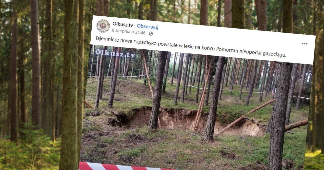 Olkusz: Zapadlisko w pobliżu gazociągu. Ma 6 metrów głębokości