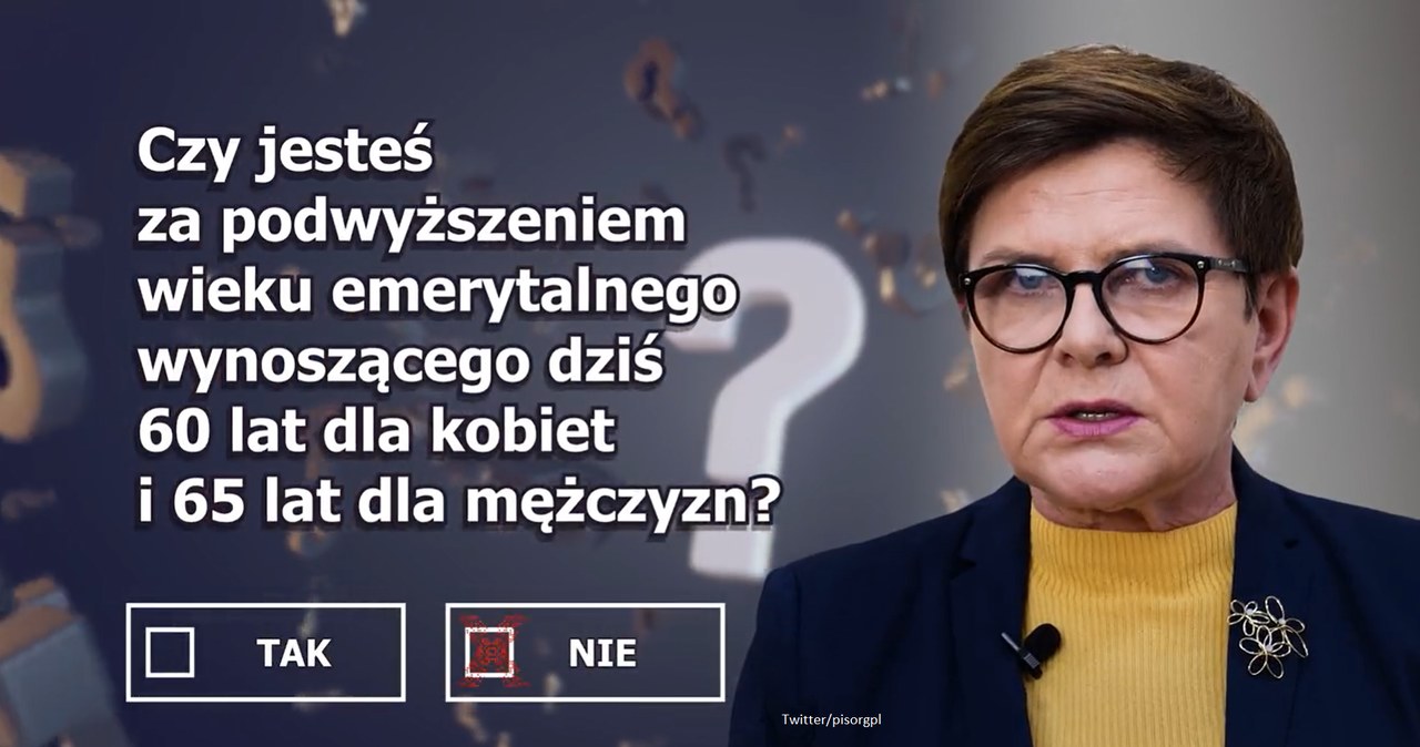 Kolejna propozycja pytania referendalnego. Tym razem o wiek emerytalny
