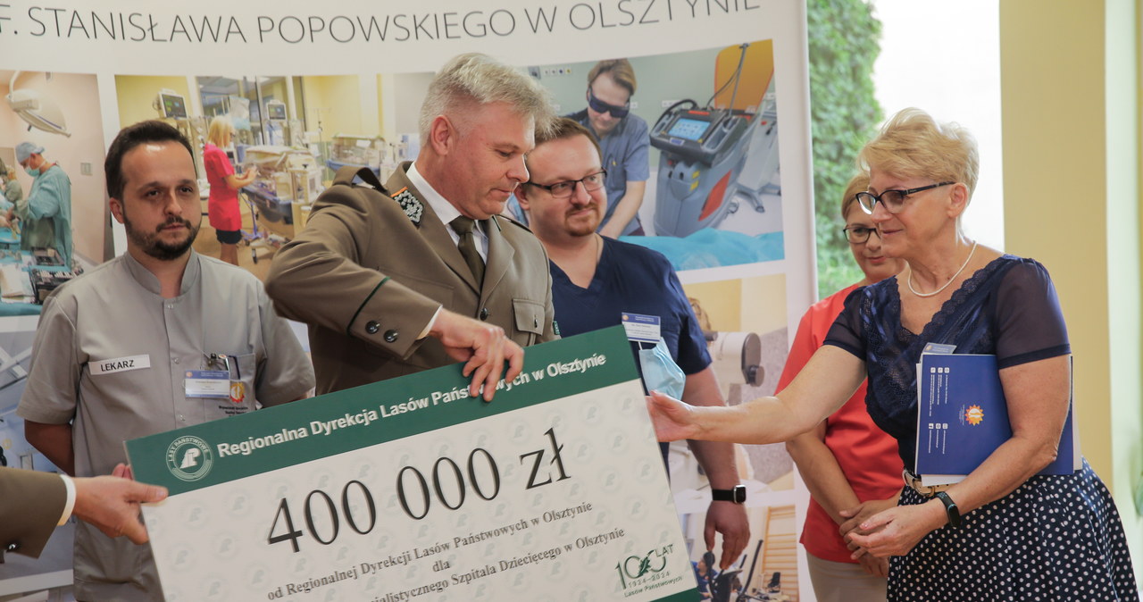 Szpital dziecięcy w Olsztynie otrzymał od leśników 400 tys. zł na zakup sprzętu