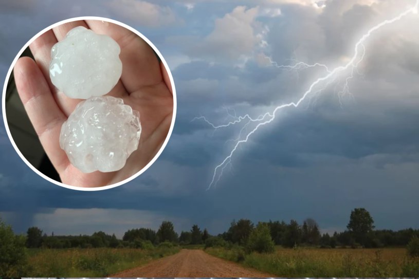 Silne burze przechodzą nad Polską. Średnica gradu przekracza 5 centymetrów!