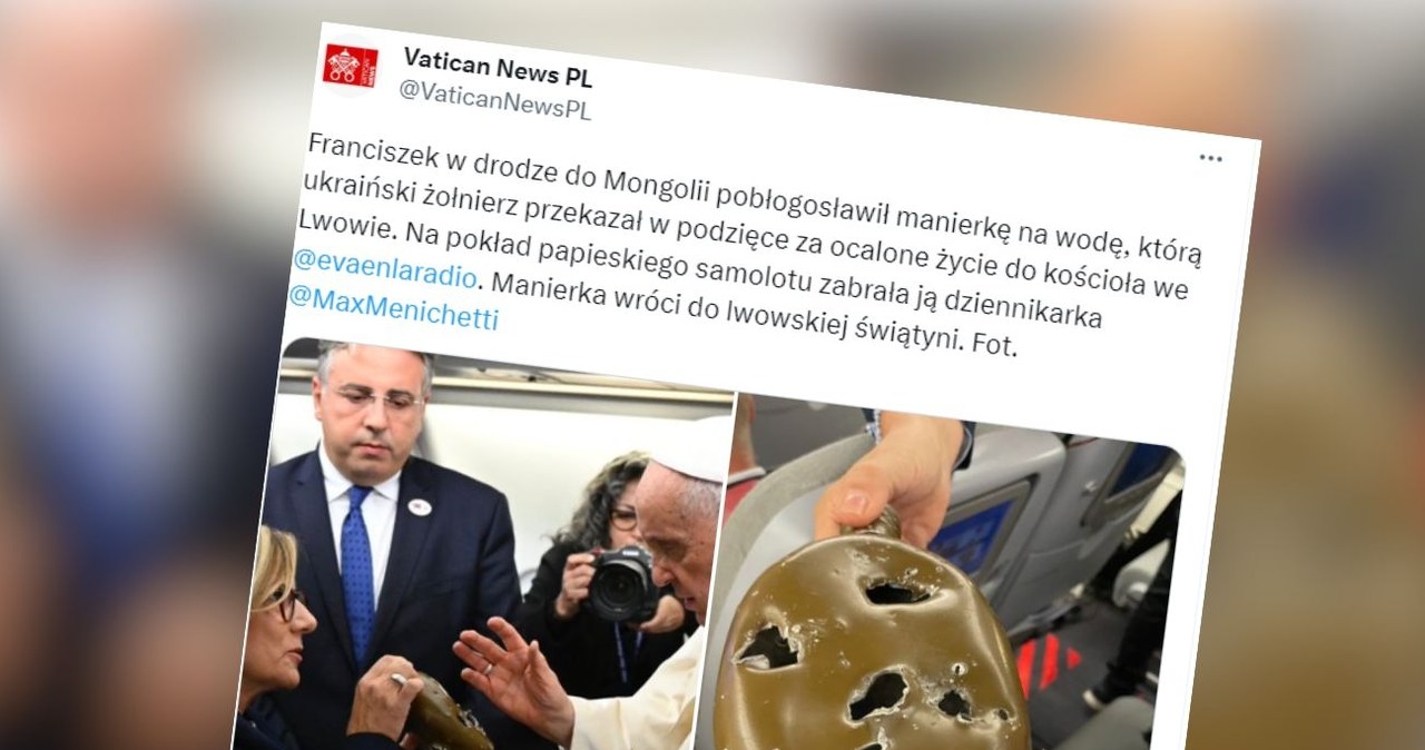 Papieżowi pokazano manierkę – symbol uratowanego życia żołnierza
