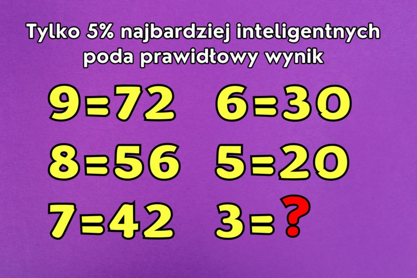Tylko nieliczni znajdą poprawną odpowiedź na tę zagadkę. Ile wynosi liczba trzy?