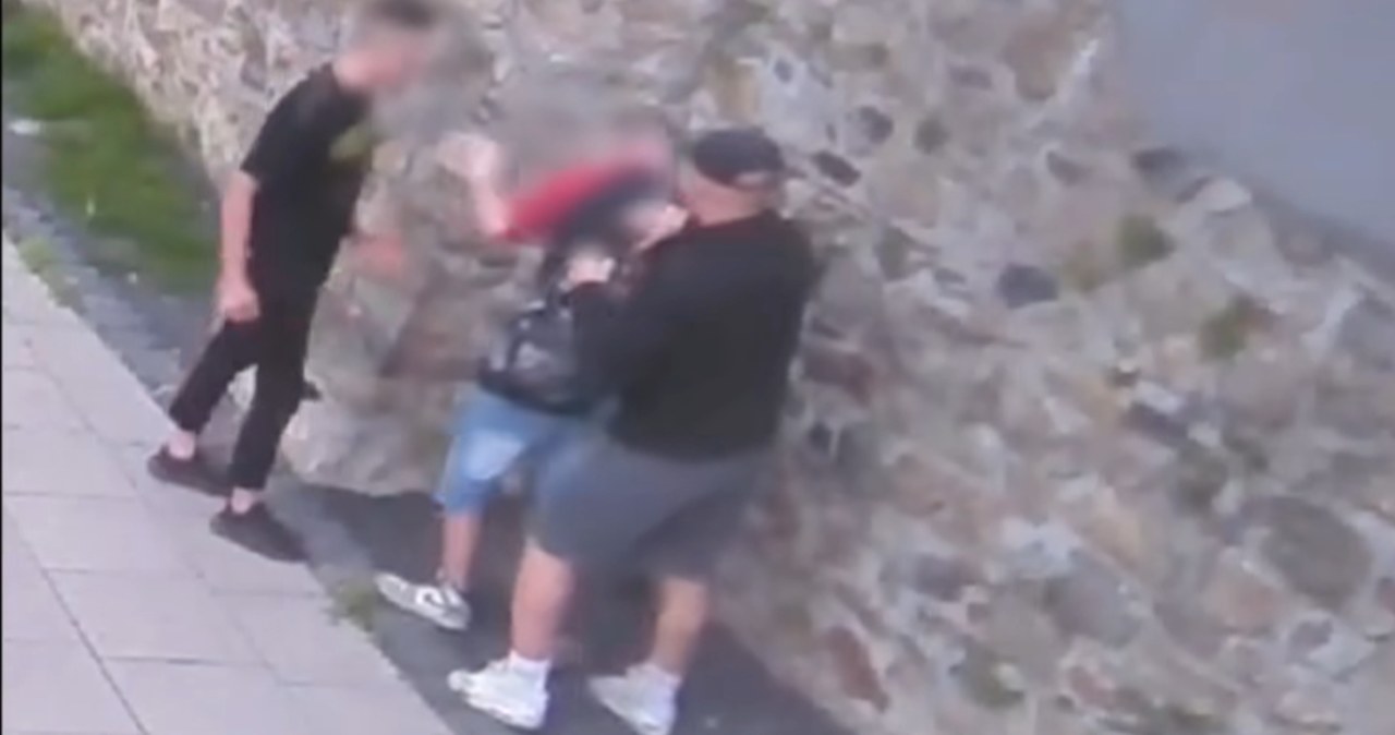 Bili i kopali. Policja nadal szuka jednego ze sprawców [NAGRANIE]