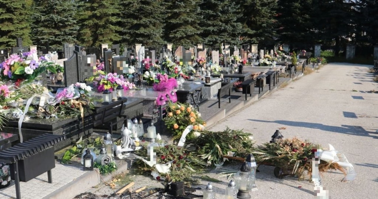 Rozpalili ognisko i urządzili imprezę na cmentarzu