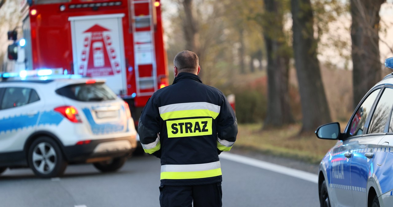 Bus zderzył się z ciężarówką. Kierowca uwięziony w pojeździe