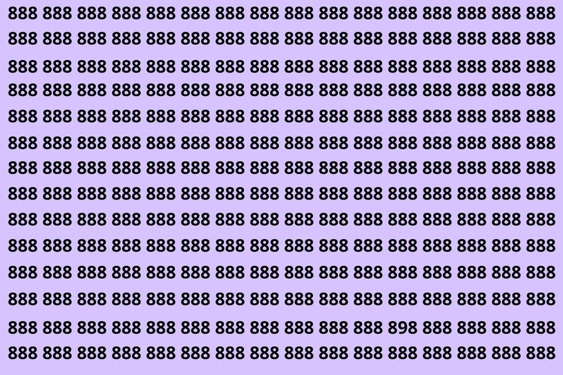 Znajdziesz liczbę 898? Mało kto robi to w mniej niż 7 sekund