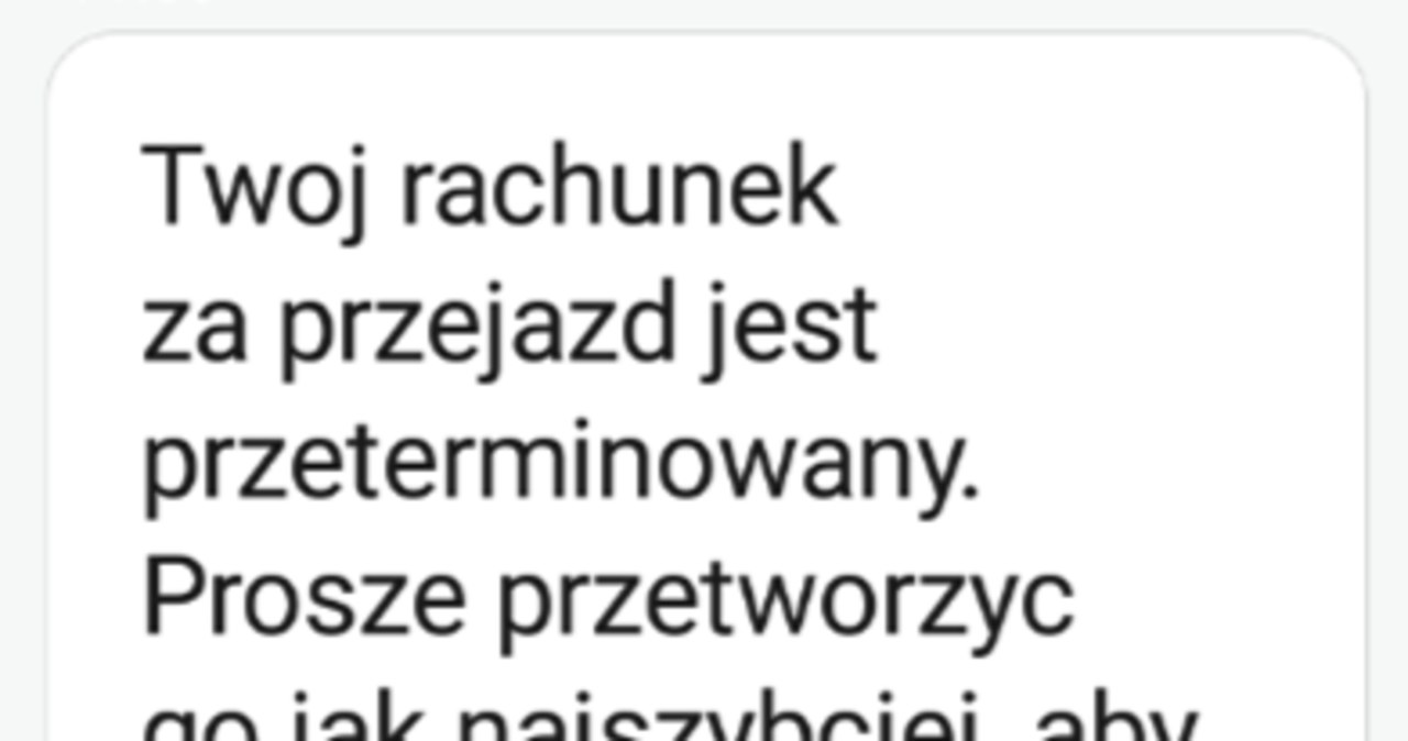 Uwaga na fałszywe SMS-y w sprawie płatności e-TOLL