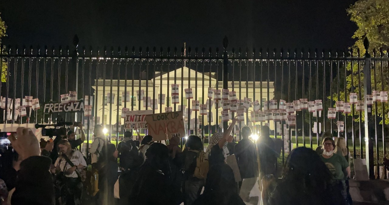 Propalestyński protest w Waszyngtonie. Demonstranci chcieli wedrzeć się na teren Białego Domu