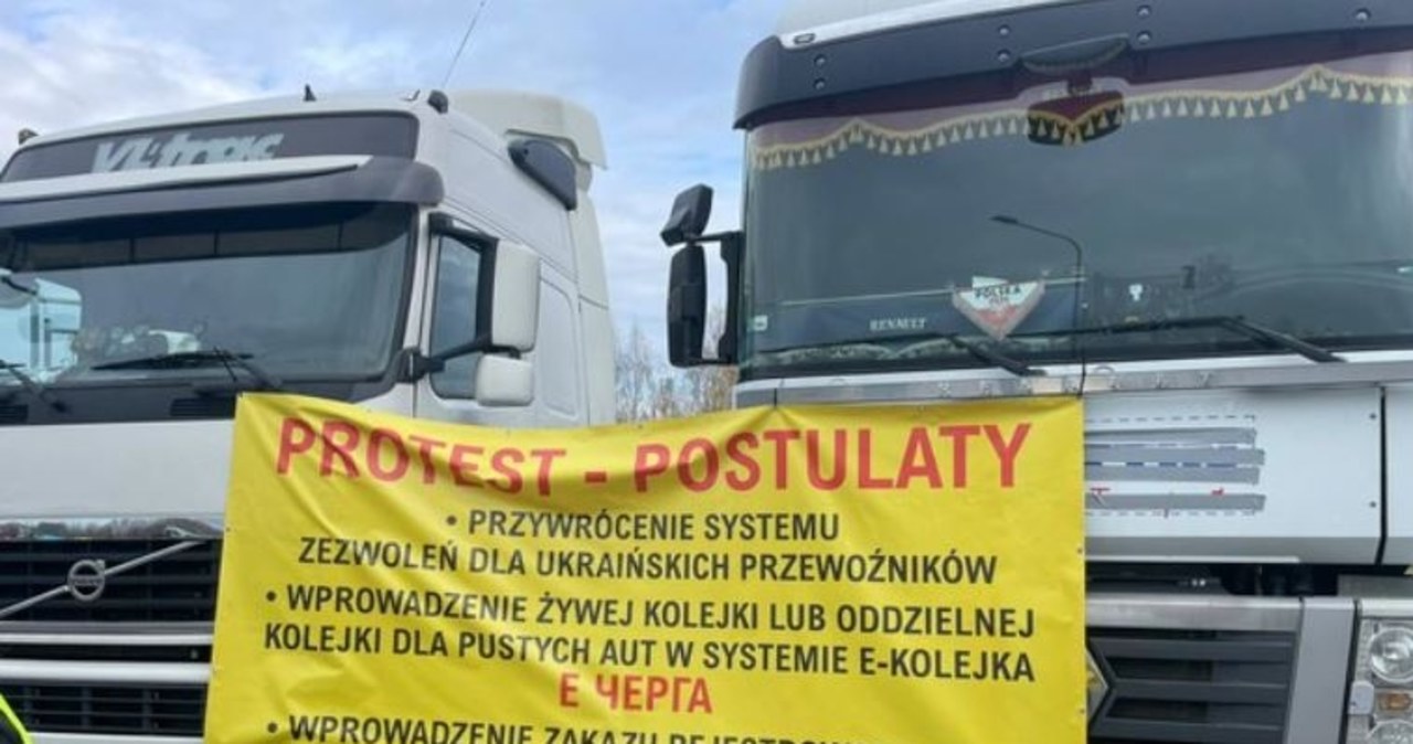 35-kilometrowa kolejka tirów. Kolejny dzień protestu przewoźników