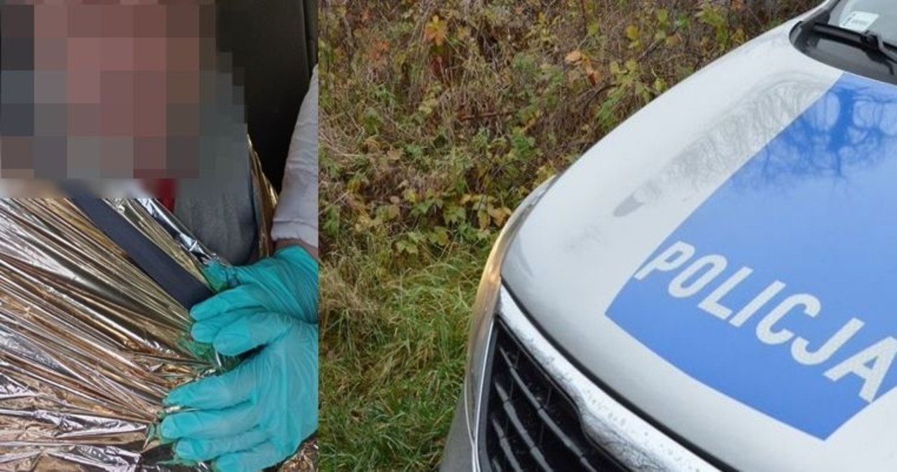 Półnagi mężczyzna spędził noc w rowie